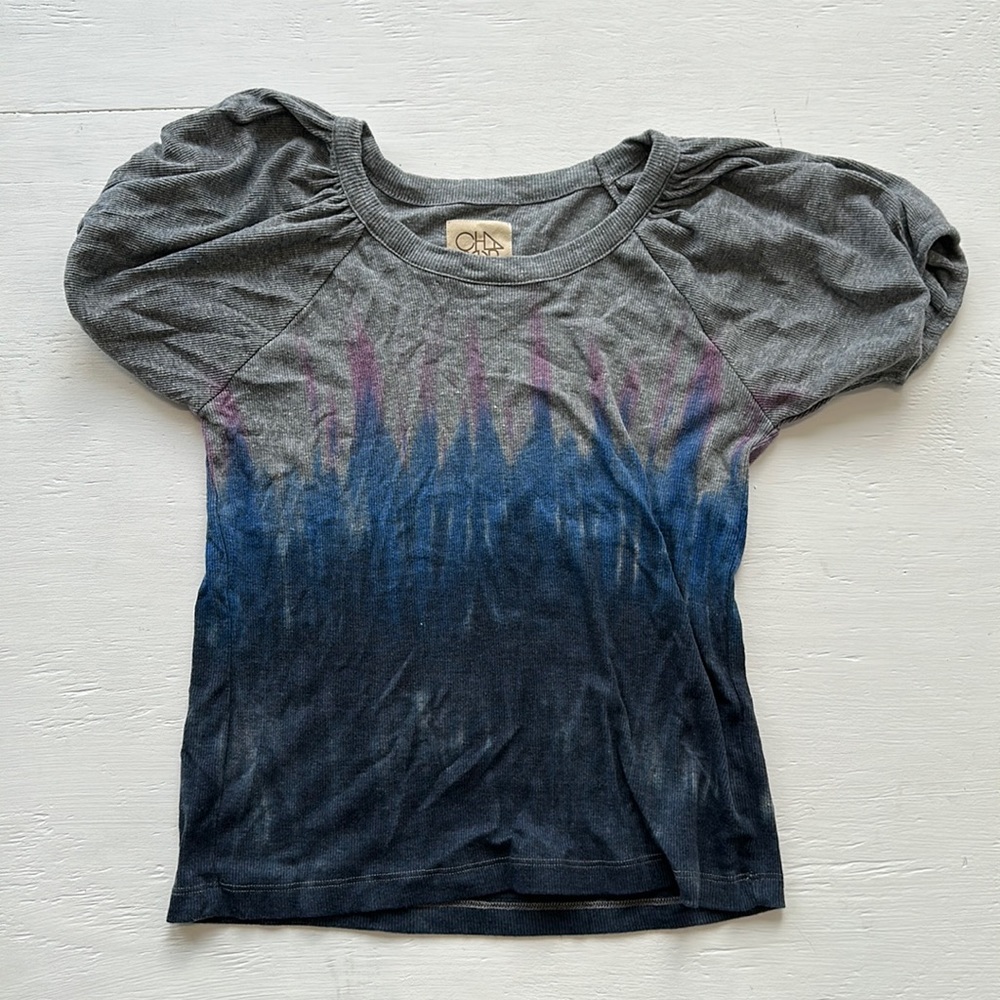 CHASER tie die puff sleeve top